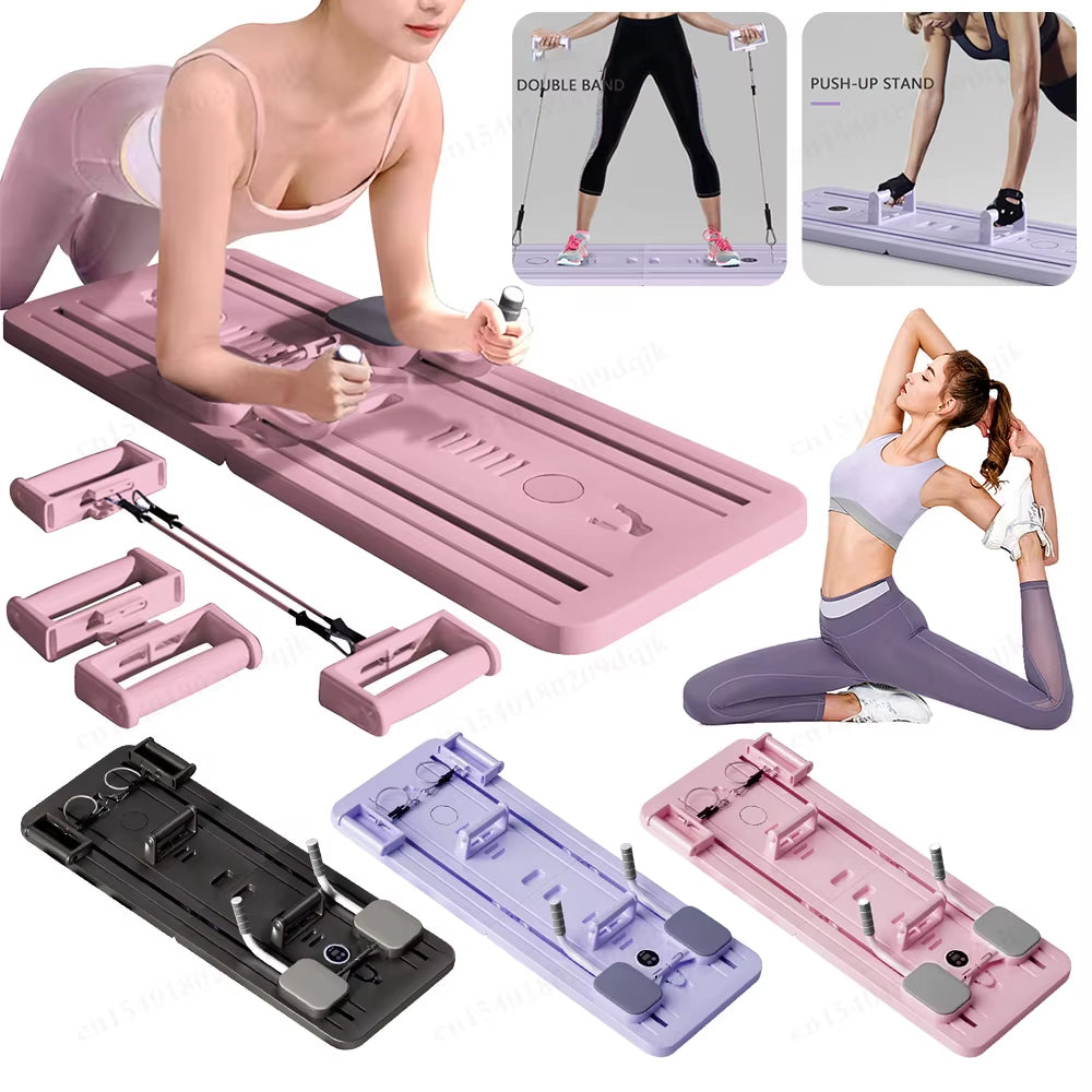  Womans Abdominal Exercise Board Fitness Board Automatic Rebound Leg & Arm Toner Multifunctional Pilates Reformer Set Fitness Equipment